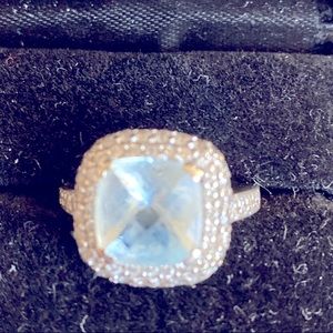 1.04 Carat Genuine Aquamarine Ring 14kt White Gold